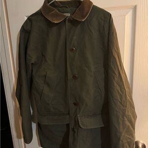 LL Bean Classic Lightweight Jacket Men Small Olive Green Pockets Outdoor